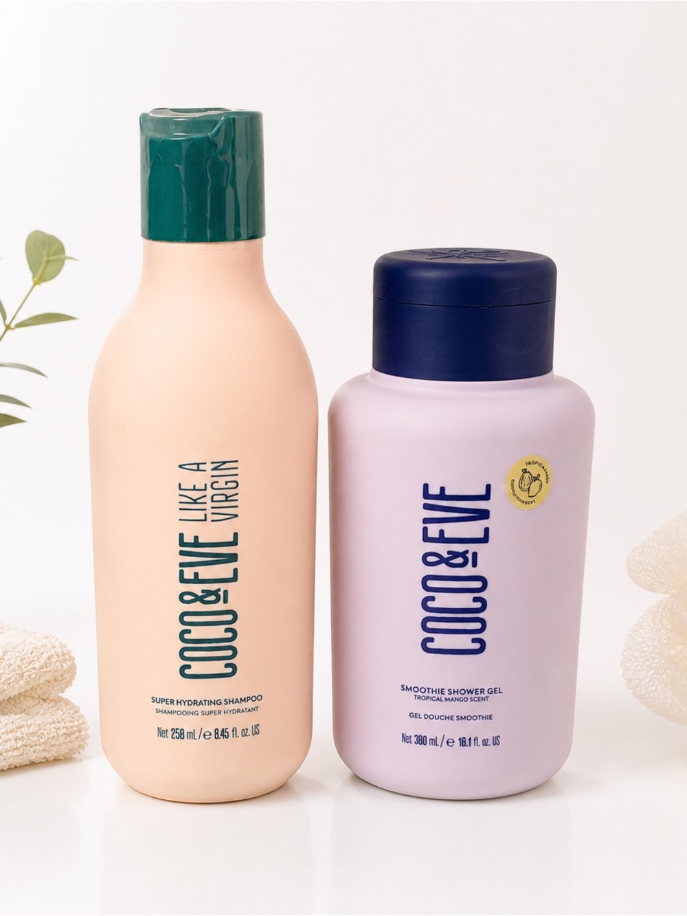 NWT Coco & Eve Like A Virgin Shampoo + Smoothie Shower Gel Hydrating Bundle